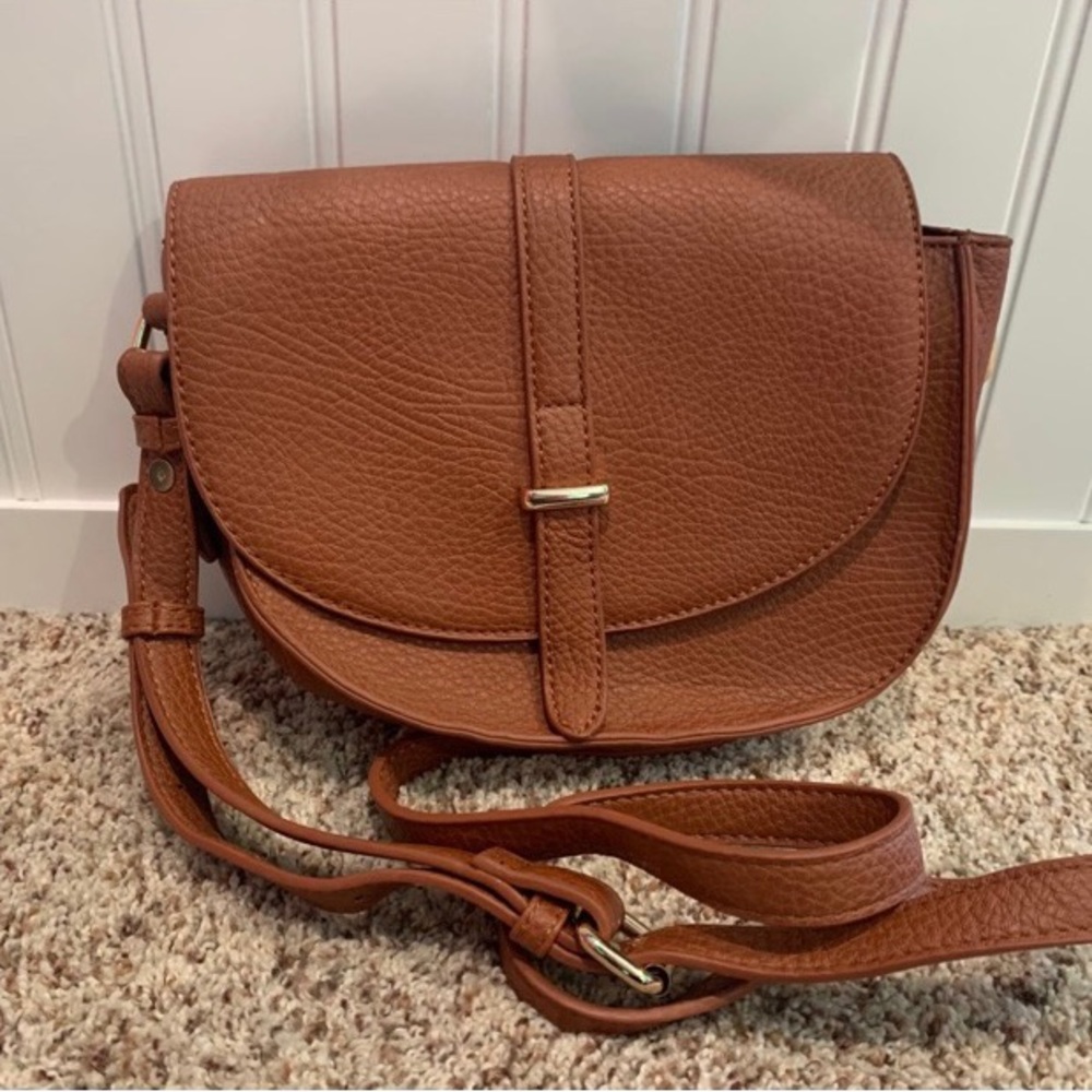 Bp Brown Crossbody with Cheetah-Print Lining